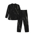 thumbnail image 2 of Kll Black Marble Sleepwear Mens Flannel Pajamas,Long Cotton Pj Set, 2 of 9