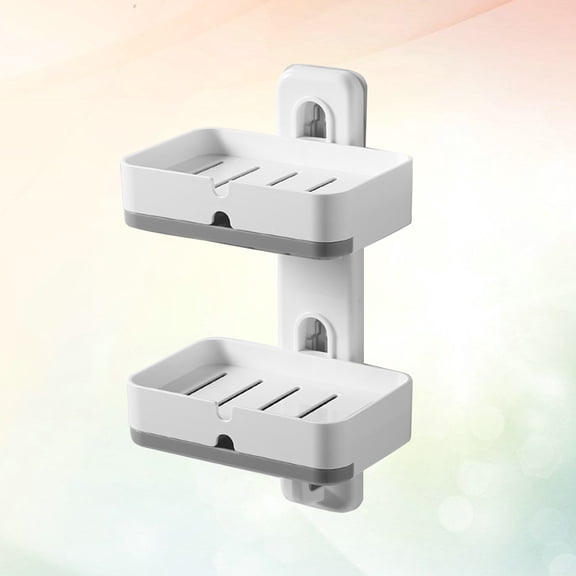 Mobutofu 1Pack Shower Racks For Inside Shower White Soap Dish Holder With Drainage And Suction Cups