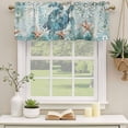 thumbnail image 3 of 2 Panels Teal Sea Turtle Coastal Valance for Windows, Nautical Summer Beach Starfish Light Filtering Kitchen Curtains, Rod Pocket Window Treatment Curtain Valances for Living Room Bedroom, 54"x18", 3 of 9
