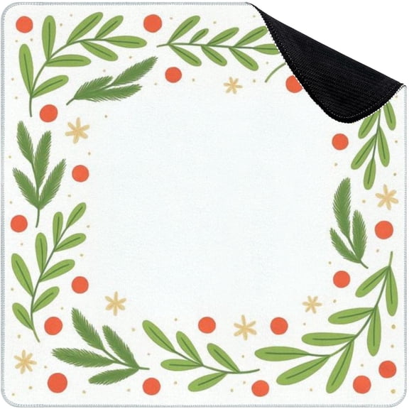 Green Floral Mahjong Mat 31.5 x 31.5in, Non-Slip Noise-Reducing for Poker, Cards & Board Games