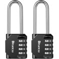 thumbnail image 1 of 2 Pack disecu 4 Digit Long Shackle Combination Lock Outdoor adlock, 1 of 5