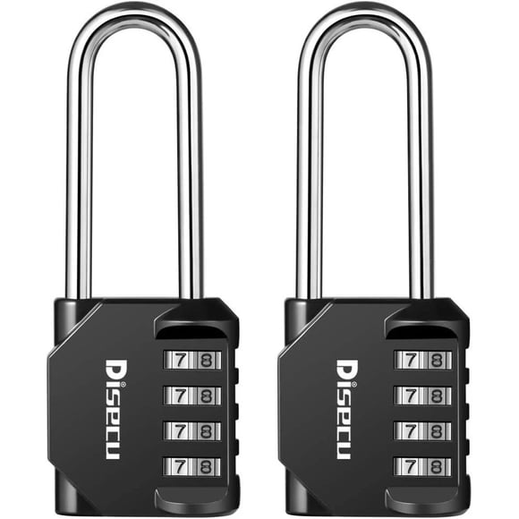 2 Pack disecu 4 Digit Long Shackle Combination Lock Outdoor adlock
