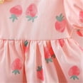 thumbnail image 4 of Icvfdpl Robes de Demoiselle d'Honneur Jupe à Bretelles à Volants Imprimé Fraise Princesse Vacances Usage Quotidien Robe d'Été Rouge Coton 3-4 Ans, 4 of 9