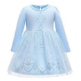 thumbnail image 2 of Sueea Elsa A-Line Round Neck Long Sleeve Little Girl Princess Dress, Little Girls 90CM/12M-24M, 2 of 7