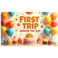 thumbnail image 3 of LUUFILx First Birthday Sun Trip Balloon Backdrop Cupcake Photo Props Party Decoration Kids Banner Celebration Background Event Supplies, 3 of 8