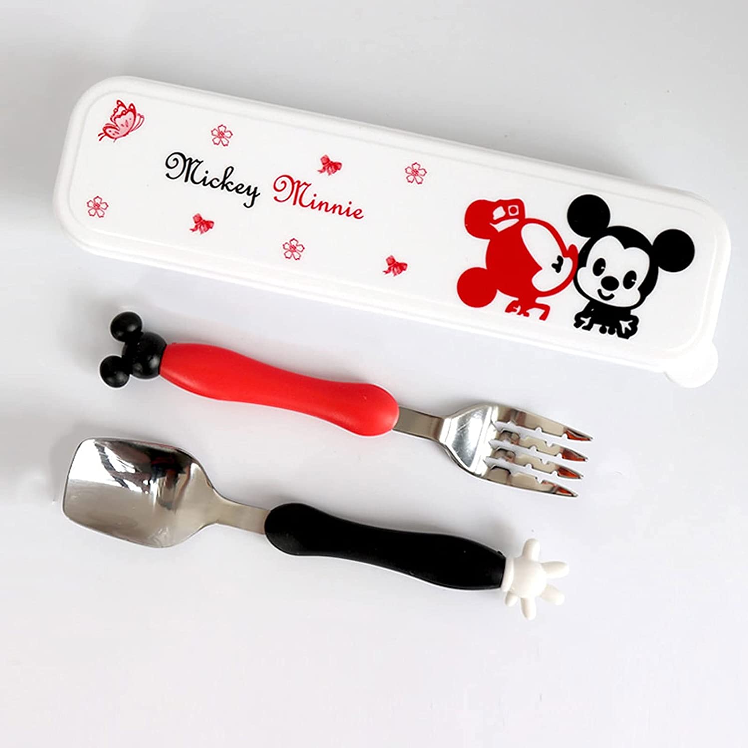 Toddler Dishes Children Cartoon Spoon Fork Portable Box Set Kids