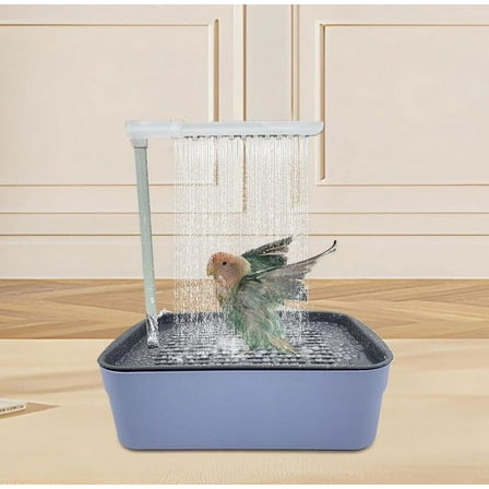 Automatic Bird Bath for Parrots and Small Birds, Circulating Pet Bath Tub with Automatic Water Flow for Bird Cage, Bird Bathing Supplies for Parakeets Cockatiels Lovebirds Indoor Use