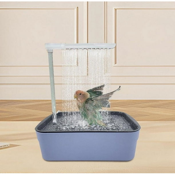 Bañera de baño para pájaros de circulación automática para loros, cuenca de baño higiénica fácil de limpiar, promueve la salud de las plumas, configuración fácil de usar, ayuda para el aseo de aves