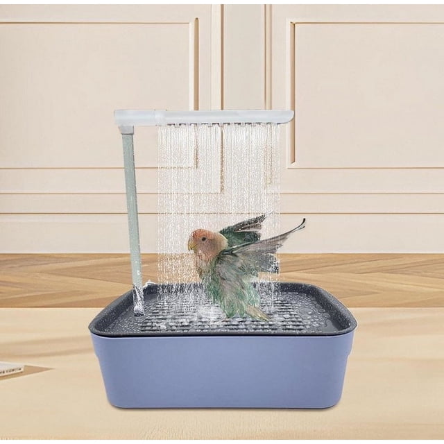 Fiudx Bañera para Loros, Bebedero Automático para Pájaros, Lavabo Higiénico y Fácil de Limpiar, Fomenta El Aseo para Pájaros Felices, Tiempo de Juego para Loros, Ideal para Dueños de Aves.
