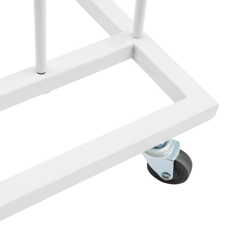 Art Drying Rack with Wheels, 33.46x17.32x27.17in White Iron, 9