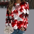thumbnail image 2 of Women Sweatshirts Women's Valentine's Day Couples Matching Heart Print Crewneck Long Sleeve Comfortable Casual Hoodless Sweatshirt Oversized Hoodies for Women White M, 2 of 5