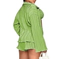 thumbnail image 5 of Xuanfei Women Ruched Design Lace Up Shorts Flare Sleeve Top 3 Piece Sets Swimsuit, 5 of 7