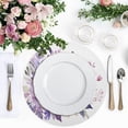 thumbnail image 4 of Ryvnso Flowers Purple Round Plate Mats Dining Table Placemat Set of 4 for Holiday Decoration, 4 of 7