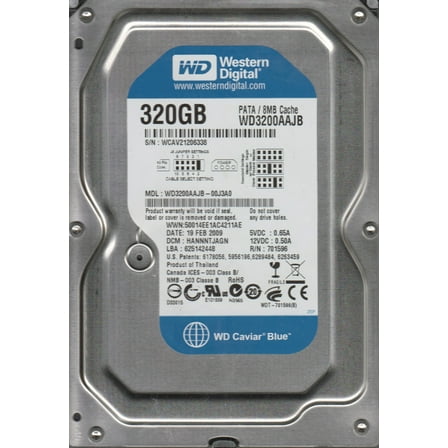 WD3200AAJB-00J3A0, DCM HANNNTJAGN, Western Digital 320GB IDE 3.5 Hard Drive