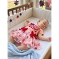 thumbnail image 6 of BemeyourBBs Toddler Baby Girl 4th of July Outfit Patriot Independent Day Clothes American Flag Embroidered Bows Short Sleeve T Shirt Tops and Print Tutu Skirt Set Toddler Girls Summer Clothes, 6 of 9