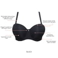 thumbnail image 6 of Elise Full Bust Strapless Bra, Black, 38G, 6 of 6