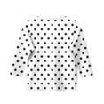 thumbnail image 4 of BLTIBY Children Girls Boys Casual 3/4 Sleeve Sweatshirt Polka Dot Printed Kids Round Neck Loose Soft Tunic Fashion Pullover Top Blouse White 5-6 Years, 4 of 5