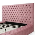 thumbnail image 6 of Cosmopolitan King Velvet Tufted Upholstered Storage Platform Bed in Pink, 6 of 9