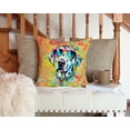 thumbnail image 5 of Dalmatian Hippie Dawg Fabric Decorative Pillow 14 in x 14 in, 5 of 5