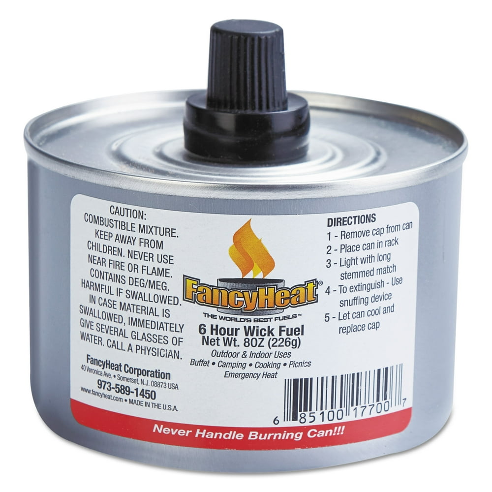 FancyHeat Chafing Fuel Can, Stem Wick, 46hr Burn, 8oz, 24/Carton