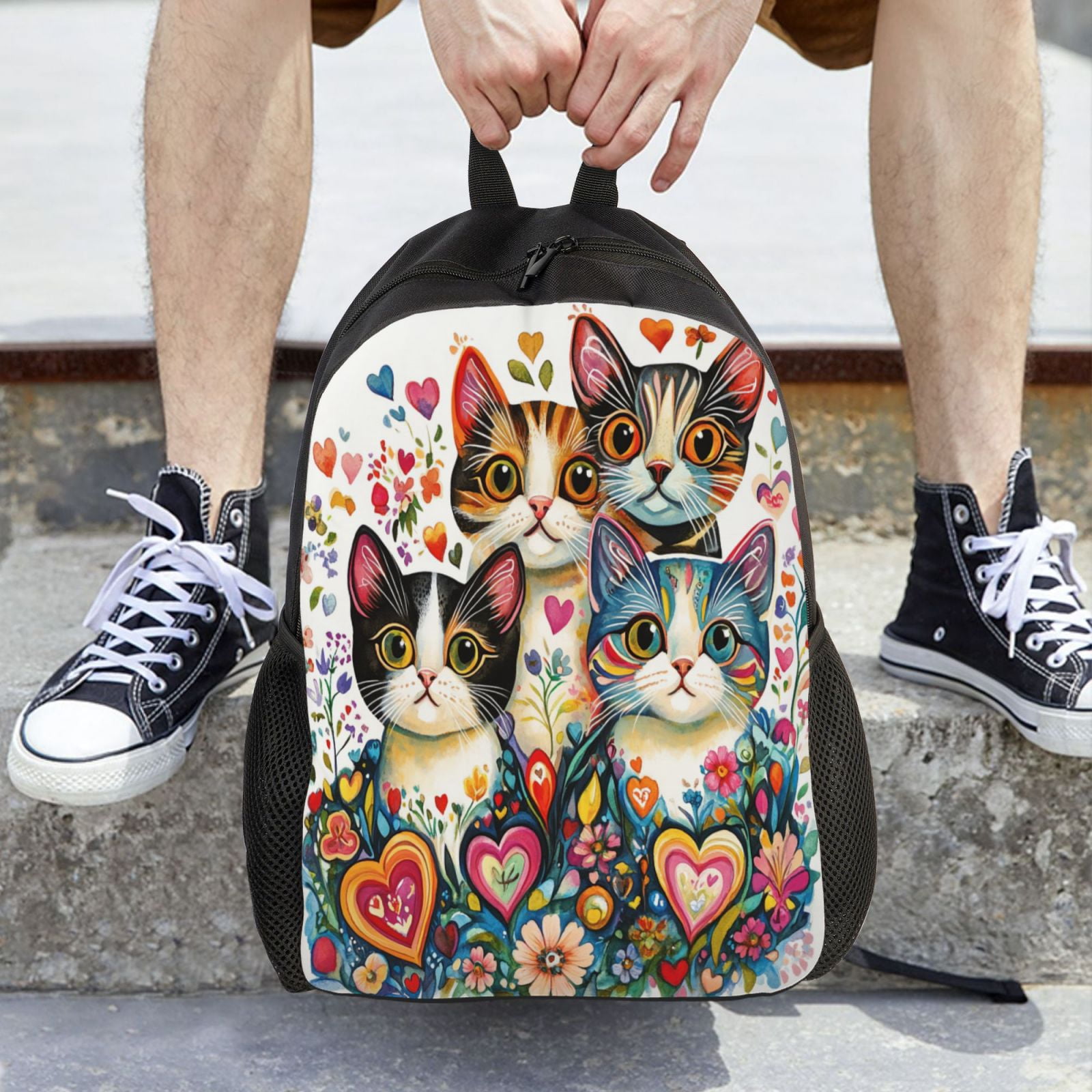 Cat Backpack Double Shoulder Backpack Durable, Spacious, Ergonomic Design for Travel, Work & Outdoor Use