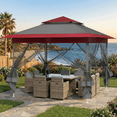 thumbnail image 2 of TLSUNNY Pop up Gazebo, 11'x11' Outdoor Canopy Tent with Nettings, Instant Folding Shelter, for Patio, Garden, Backyard, 2 of 11