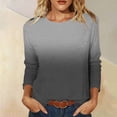thumbnail image 2 of Josdec Women's Floral Print Long Sleeve Shirts Round Neck Casual Basic Tee Dressy Stretch All Season Loose Blouse Tops S-5XL, 2 of 8