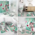 4pcs Merry Christmas Shower Curtain Sets,Waterproof Bath Curtain with