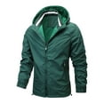 thumbnail image 2 of CHEEREAM Rain Jacket Men Waterproof Sleeve Zipper Pocket Thin Coat Outdoor Jacket Casual Hiking Windbreaker Shell Hooded Green M, 2 of 9
