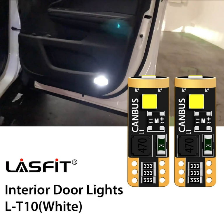 LASFIT 194 168 2825 W5W LED Bulb White Canbus Error Free, T10 LED Bulbs  400LM 6000K Super Bright for Dome Map License Plate Trunk Cargo Lights