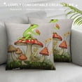 thumbnail image 3 of QZHH  Throw Pillow Covers for Couch  Frogs On Mushroom Bed Or Sofa Pillows Case Cartoon Cute Leap Adorable Amphibian Animal Green Red Spots Decorative Square Cushion Covers, 3 of 5