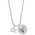 thumbnail image 1 of Delight Jewelry Silvertone 10K Silvertone Script Initial Disc - V - Charm Necklace, 20"+3", 1 of 4
