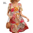 thumbnail image 1 of Minnieouse Vestido Elenxs Vestido bohemio con cuello en V y manga corta Mujer Ropa de verano Vestidos XL, 1 of 6