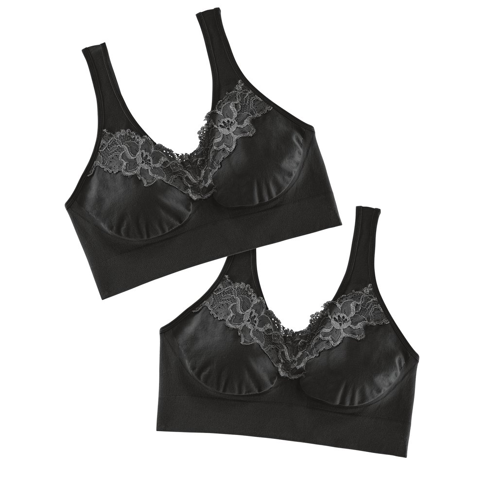 Just My Size Women's Pure Comfort Lace Seamless Bra 2 Pack, Style MJP127
