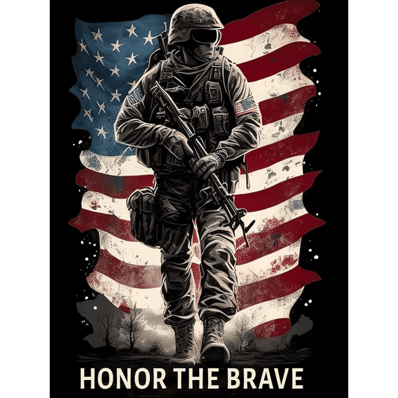 DIY Glory Soldier Veteran's Day Diamond Painting 12x16 Inch, Full Round Drill Kits Mosaic Art for Adults Relax & Home Wall Decor Festival Gift 11