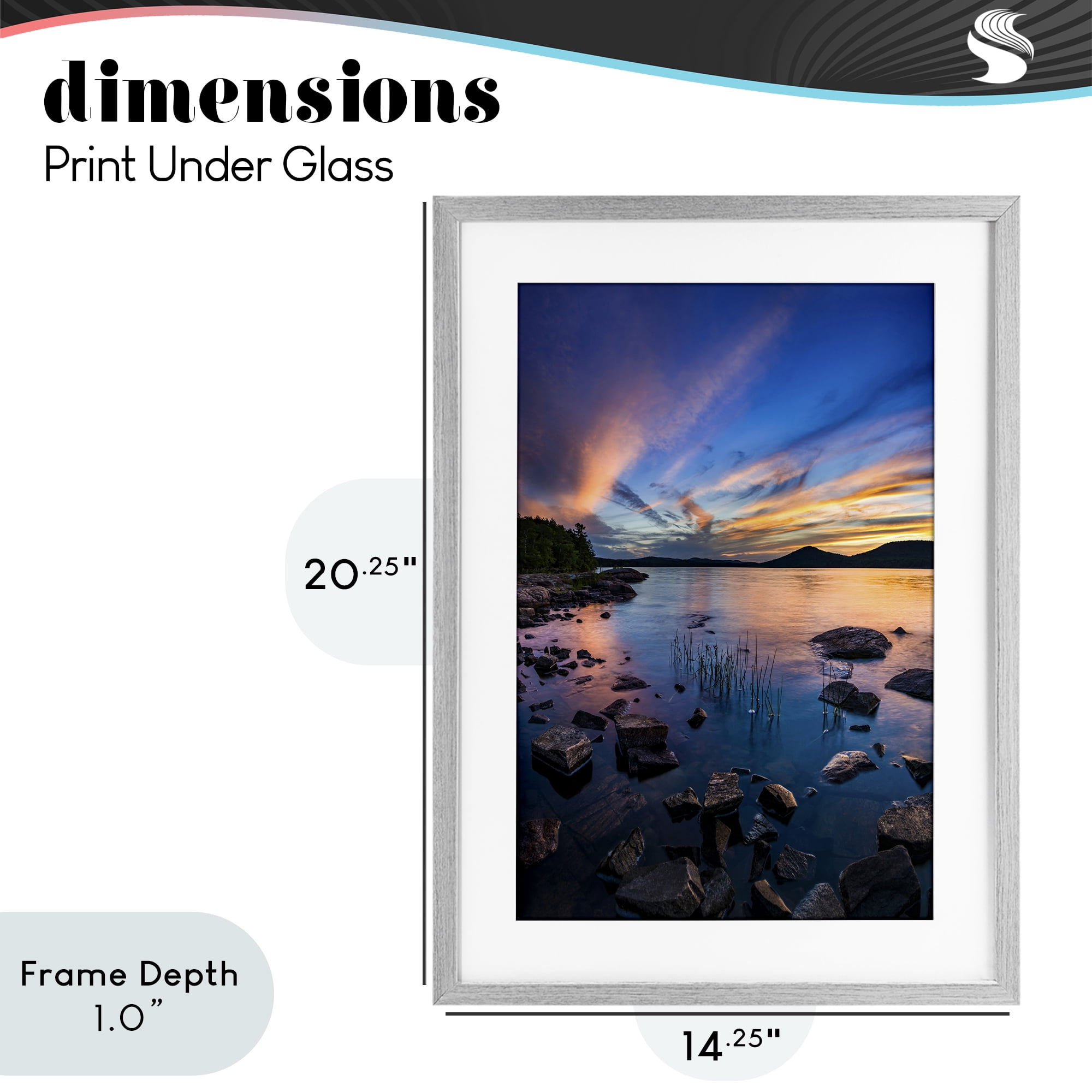 Stupell Industries Sunrise on Piseco Lake Gray Framed Print Under Glass, design by Jonathan Zaharek