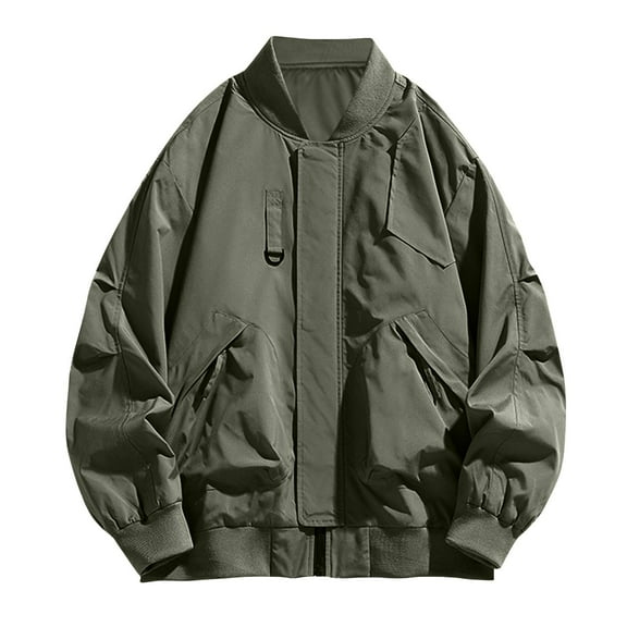 IYTR Winter Coats for Men Fashion Long Sleeve Windproof Warm Coats Zip Up Casual Thick Warm Jackets with Pockets (Army Green,XXXL)