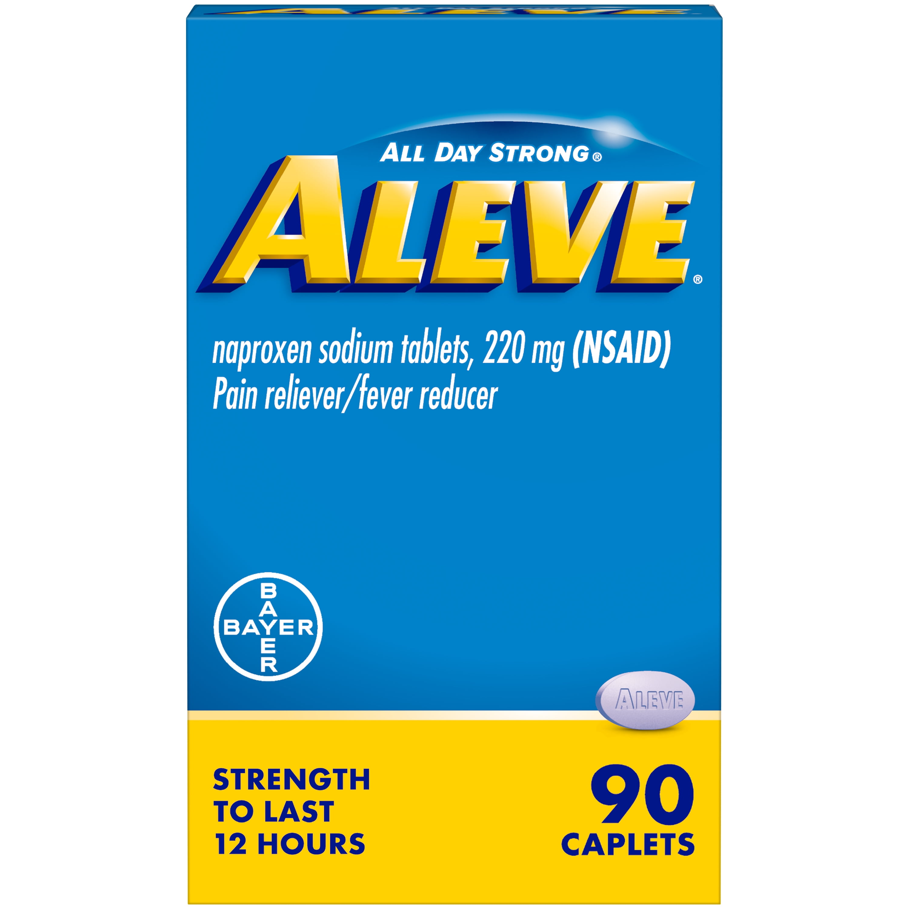 Aleve Pain Relief Naproxen Sodium Caplets ‐ 90 Count