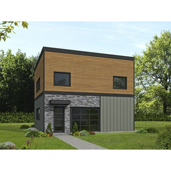 001-2300: Apartment Contemporary 0 Bed, 1 Bath Luxury Home Plan, 1024 Sq Ft: Full Blueprints with License to Build by Home Plan Marketplace - Lesuto