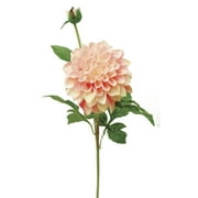 Creamy Pink Dahlia With Bud Stem Artificial Flower