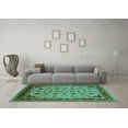 thumbnail image 3 of Ahgly Company Indoor Rectangle Oriental Turquoise Blue Industrial Area Rugs, 2' x 5', 3 of 4