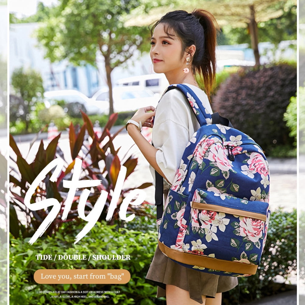 Lowestbest Boys Girls School Backpack, Canvas Bookbag Set, Student Backpack with Lunch Box and Pencil Case, Blue Lowestbest Boys Girls School Backpack, Canvas Bookbag Set, Student Backpack with Lunch Box and Pencil Case, Blue