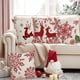 thumbnail image 1 of Fundas de Almohada Navideñas de 45 X 45 Cm con Estampado de Copos de Nieve y Ciervos Rojos y Blancos, para El Hogar, Sofá, Cama, Coche., 1 of 6