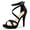 Black, variant on Women's Shoes Strappy Stiletto Heels Platform Ankle Strap Open Toe Faux Suede Sandals Green 8.5