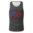 thumbnail image 3 of Mens Tank Top Independence Day Breathable Large Size Casual Loose Partial Print Muscle Shirts Sizes XL, 3 of 4