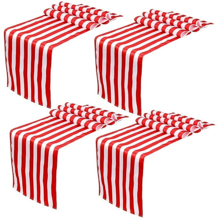 

Striped Table Runner Table Decor Elegant Classic Tablecloth Machine Washable for Events Family Dinner Banquet Party