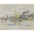 thumbnail image 3 of Paul Signac 14x12 Black Modern Framed Museum Art Print Titled - Sables D'Olonne, View of Port (1913), 3 of 5