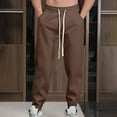 thumbnail image 2 of DODADAWANJ Cotton Sweatpants Men with String Big and Tall Drawstring Elastic Waist Sweatpant with Pockets Loose Fit Workout Joggers Pants Coffee M, 2 of 10