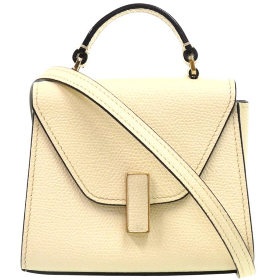 Pre-Owned Valextra 2-way Iside Belt 525044 white leather shoulder bag 0858 (Good)