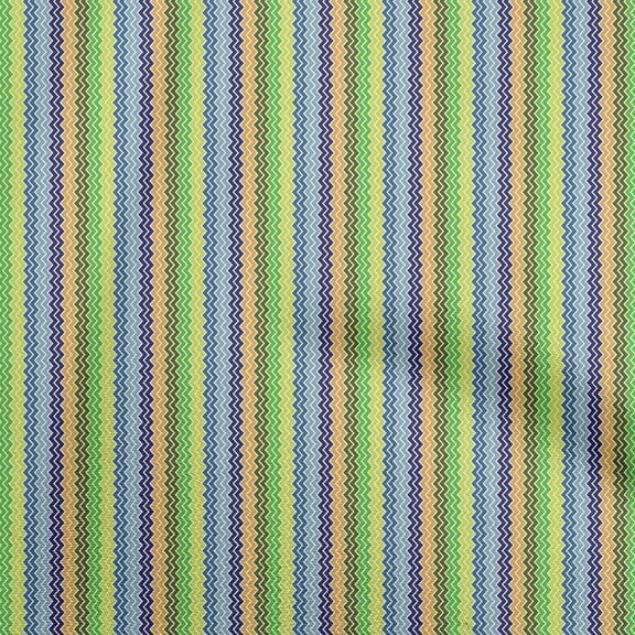 oneOone Georgette Viscose Dark Green Fabric Chevron Sewing Craft Projects Fabric Prints By Yard 42 Inch Wide